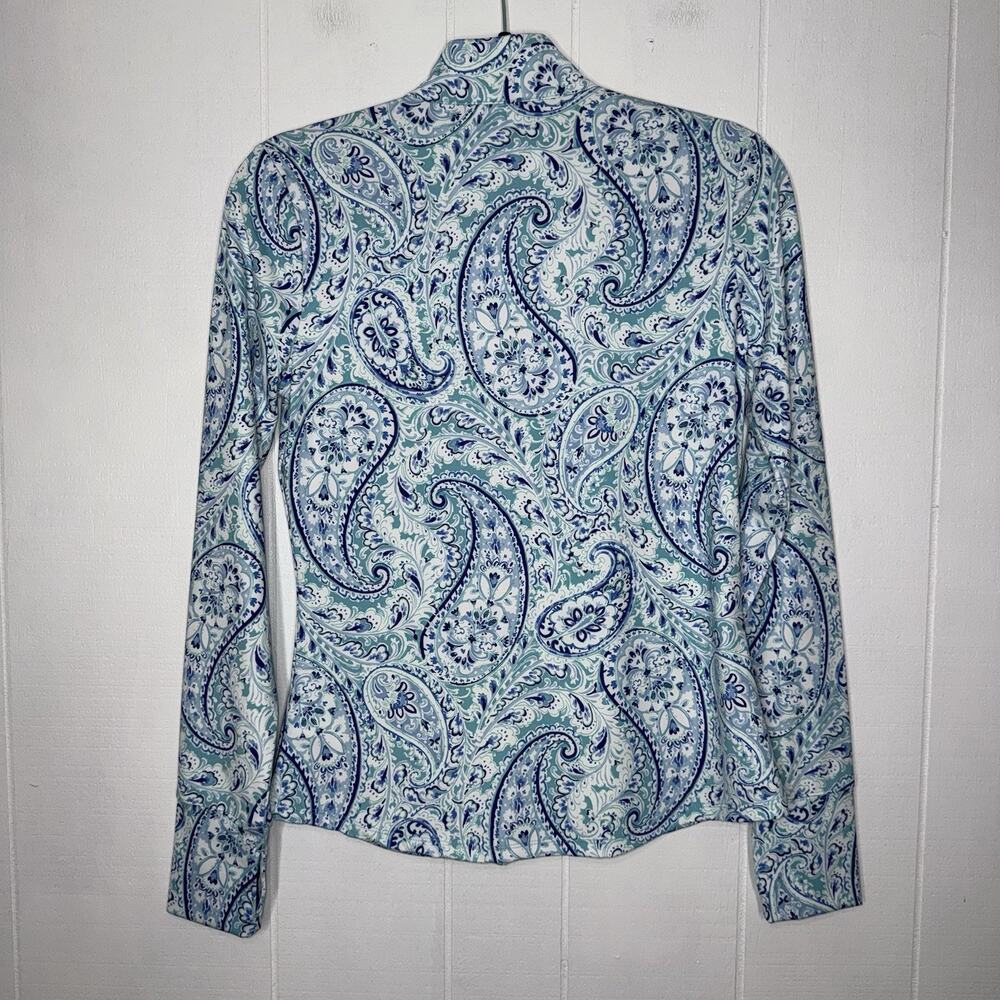 Sigrid Olsen Golf Tennis Women’s Paisley Full Zip Jacket Blue White Size Small - Picture 2 of 5